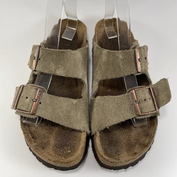 Birkenstock Arizona Slide Sandals Womens Size 39 US 8-8.5 Narrow Suede Soft FB - Picture 9 of 9